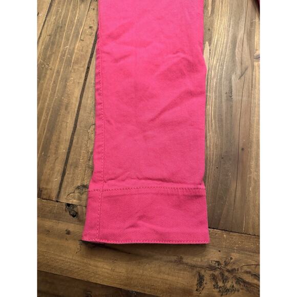 Zara Woman Hot Pink Pants Jeans Size Medium Ankle Zip Straight Leg Slim Coastal - Picture 4 of 16